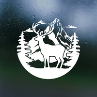 Die Cut Vinyl Deer Scene Decal - Vehicle / Camper / Trailer Decal