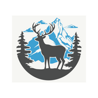 Die Cut Vinyl Deer Scene Decal - Vehicle / Camper / Trailer Decal