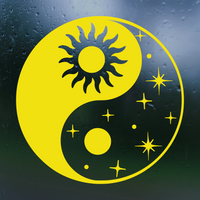 Die Cut Vinyl Yin Yang Astro Decal - Waterproof Vehicle / Window / Camper Decal