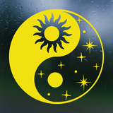 Die Cut Vinyl Yin Yang Astro Decal - Waterproof Vehicle / Window / Camper Decal