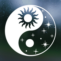 Die Cut Vinyl Yin Yang Astro Decal - Waterproof Vehicle / Window / Camper Decal