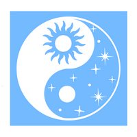 Die Cut Vinyl Yin Yang Astro Decal - Waterproof Vehicle / Window / Camper Decal