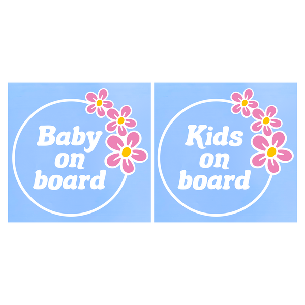 Die Cut Vinyl Baby / Kids On Board Decal - Vehicle, Window Decal