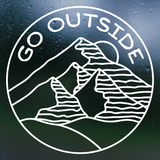 Waterproof Die Cut "Go Outside" Mountain Range Scene Decal For Campers, Cars, Trucks