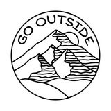 Waterproof Die Cut "Go Outside" Mountain Range Scene Decal For Campers, Cars, Trucks