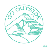 Waterproof Die Cut "Go Outside" Mountain Range Scene Decal For Campers, Cars, Trucks