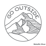 Waterproof Die Cut "Go Outside" Mountain Range Scene Decal For Campers, Cars, Trucks