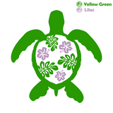 Die Cut Vinyl Sea Turtle Hibiscus Shell Decal - Waterproof Vehicle, Window, Tumbler Decal Sticker
