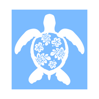 Die Cut Vinyl Sea Turtle Hibiscus Shell Decal - Waterproof Vehicle, Window, Tumbler Decal Sticker