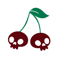Die Cut Vinyl Waterproof Cherry Skull Decal Sticker - Truck / Tumbler / Glass Decal