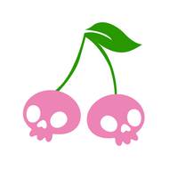 Die Cut Vinyl Waterproof Cherry Skull Decal Sticker - Truck / Tumbler / Glass Decal