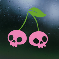 Die Cut Vinyl Waterproof Cherry Skull Decal Sticker - Truck / Tumbler / Glass Decal