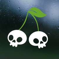 Die Cut Vinyl Waterproof Cherry Skull Decal Sticker - Truck / Tumbler / Glass Decal