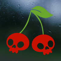 Die Cut Vinyl Waterproof Cherry Skull Decal Sticker - Truck / Tumbler / Glass Decal