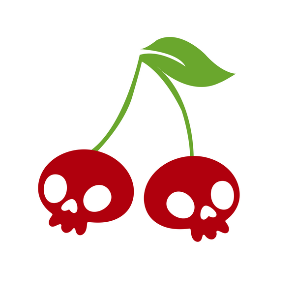 Die Cut Vinyl Waterproof Cherry Skull Decal Sticker - Truck / Tumbler / Glass Decal