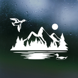 Die Cut Vinyl Lake & Duck Outdoor Scene Decal - Vehicle / Camper / Laptop Decal
