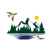 Die Cut Vinyl Lake & Duck Outdoor Scene Decal - Vehicle / Camper / Laptop Decal