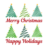 Die Cut Vinyl Seasonal Greeting "Happy Holidays" Or "Merry Christmas" Decal
