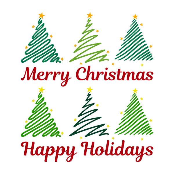 Die Cut Vinyl Seasonal Greeting "Happy Holidays" Or "Merry Christmas" Decal