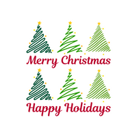 Die Cut Vinyl Seasonal Greeting "Happy Holidays" Or "Merry Christmas" Decal