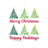 Die Cut Vinyl Seasonal Greeting "Happy Holidays" Or "Merry Christmas" Decal