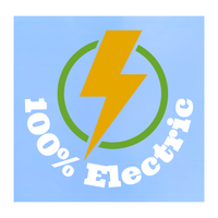 Die Cut Vinyl "100% Electric" Decal - New 2025 Design