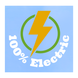 Die Cut Vinyl "100% Electric" Decal - New 2025 Design