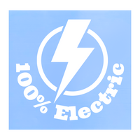 Die Cut Vinyl "100% Electric" Decal - New 2025 Design