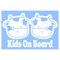 Die Cut Vinyl "Kids On Board" Cow Themed Decal For Cars, Trucks, Outdoor Rear Windshields