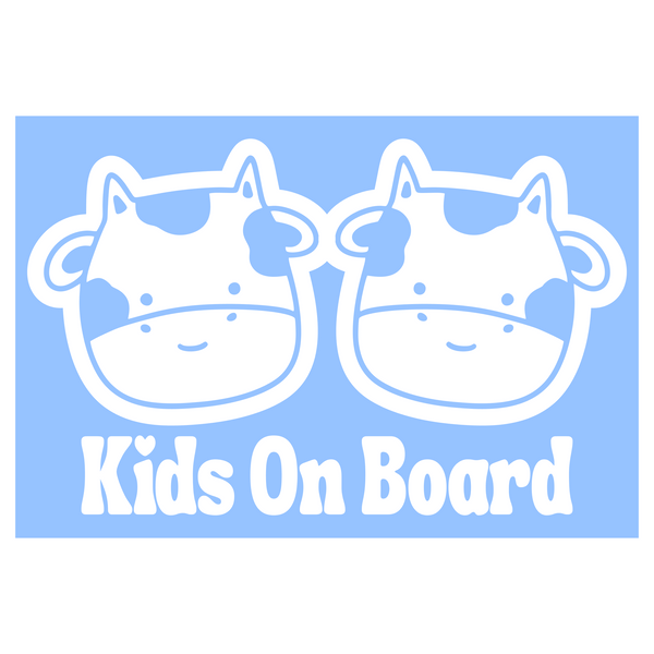 Die Cut Vinyl "Kids On Board" Cow Themed Decal For Cars, Trucks, Outdoor Rear Windshields