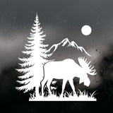 Die Cut Vinyl Outdoor Moose Scene Decal - Get Decaled