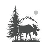 Die Cut Vinyl Outdoor Moose Scene Decal - Get Decaled