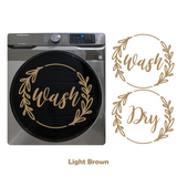 2PC Die Cut Vinyl "Wash" & "Dry" Decal Pack - Washer / Dryer Decals