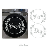 2PC Die Cut Vinyl "Wash" & "Dry" Decal Pack - Washer / Dryer Decals
