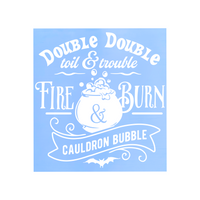Die Cut Vinyl Witch Quote Decal "Double Double Toil & Trouble" Car / Truck / Laptop Decal