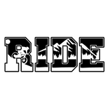 Custom Die Cut Vinyl Mountain Biker Decal "RIDE" - Sticker Decal - Get Decaled