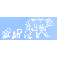 Die Cut Vinyl Bear Family Decal - Vehicle / Window Decal