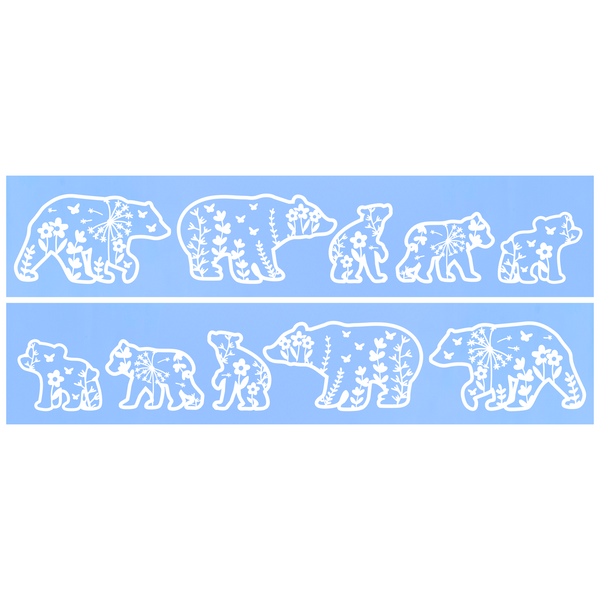 Die Cut Vinyl Bear Family Decal - Vehicle / Window Decal