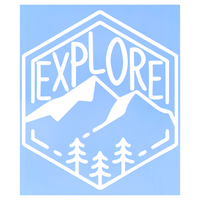 Explore Mountain Scene Decal for Car, Truck, RV, Camper, Windows & More
