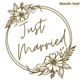 Die Cut Vinyl Just Married Decal - Vehicle, Glass, DIY Sign Decal