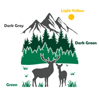 Die Cut Vinyl Custom Deer Outdoor Scene Decal / Camper Decal / Car Decal
