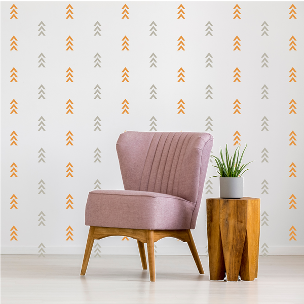 Die Cut Vinyl Focal Wall Up Angle Geometric Decal Pack