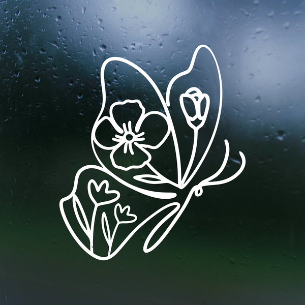 Dye Cut Vinyl Line Art Butterfly Vinyl Decal / Sticker Decal