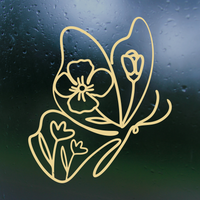 Die Cut Vinyl Line Art Butterfly Vinyl Decal / Sticker Decal