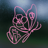 Die Cut Vinyl Line Art Butterfly Vinyl Decal / Sticker Decal