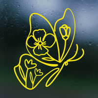 Die Cut Vinyl Line Art Butterfly Vinyl Decal / Sticker Decal
