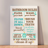 Custom Designed Bathroom Rules Decal