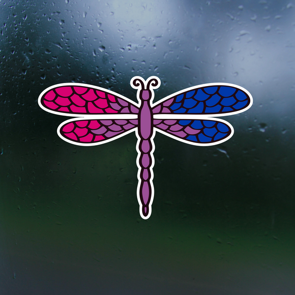 Bisexual Pride Dragonfly Waterproof Sticker