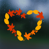 decals, leaf decals, leaf heart decals, decal shop, vinyl decals, sticker decals, car decal, fall decals, fall themed decal, leaf heart decal