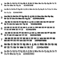 Alphabet and number set on a white background